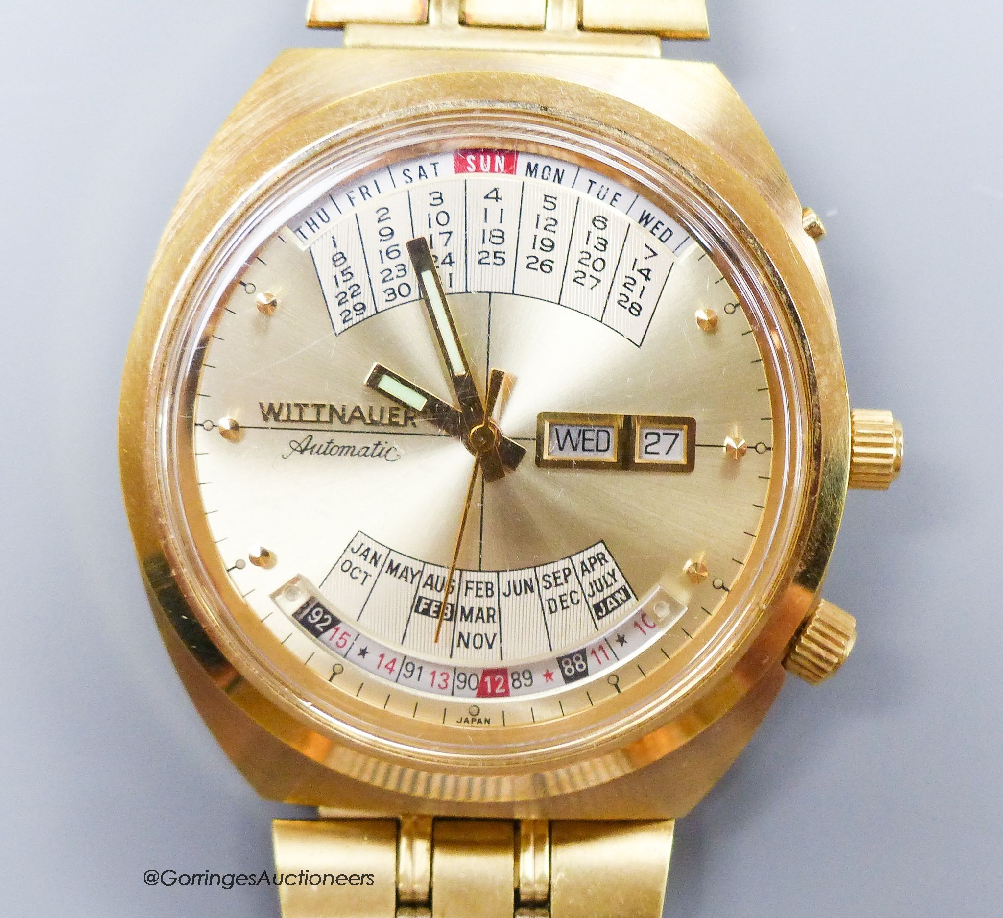 A gentleman’s gold plated Wittnauer automatic wristwatch